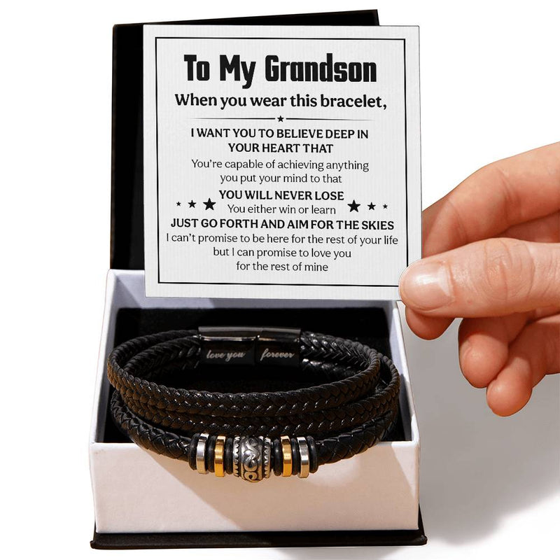 Love You Forever Believe Deep (To My Grandson) – Bracelet - The Best Shop 4U