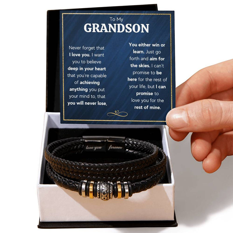 Never Forget Love You Forever (To My Grandson) – Bracelet - The Best Shop 4U