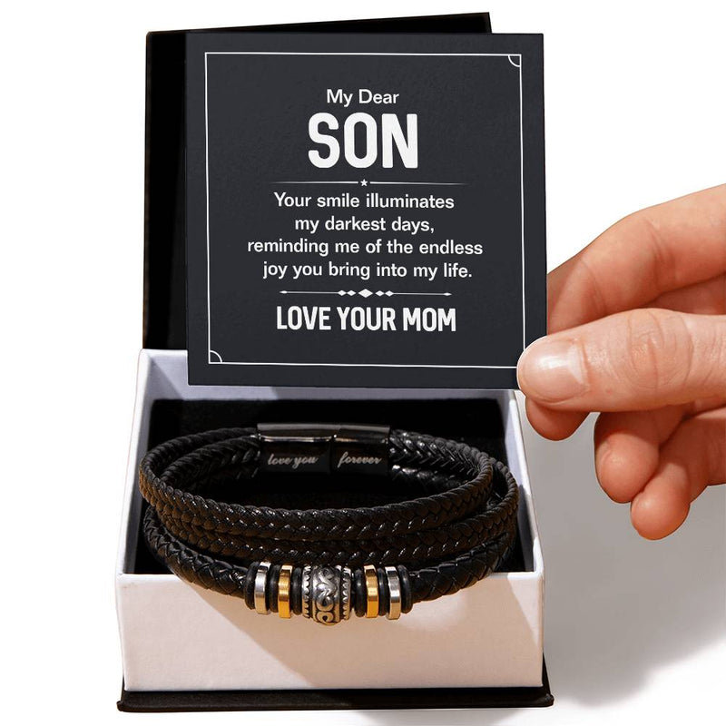 Son, Your Smile - Mens Leather Bracelet - The Best Shop 4U