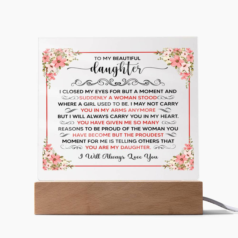 To My Beautiful Daughter – Acrylic Square - The Best Shop 4U
