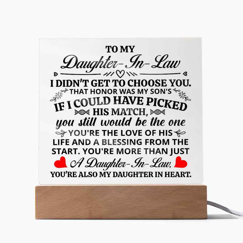 To My Daughter - in - Law Honor – Acrylic Square - The Best Shop 4U