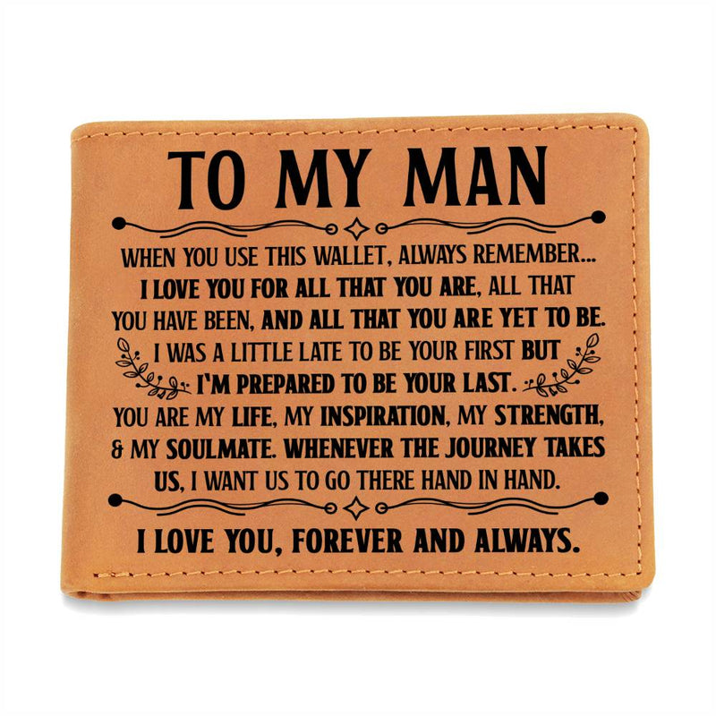 To My Man Inspiration (Black) – Leather Wallet - The Best Shop 4U