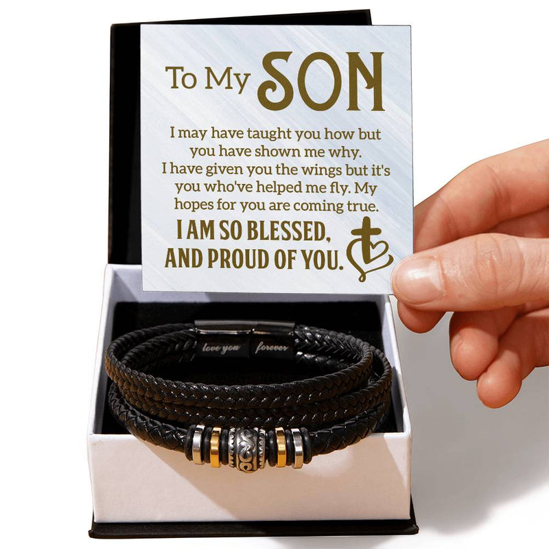 To My Son - Mens Leather Bracelet - The Best Shop 4U